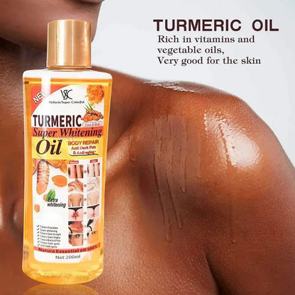 Turmeric Essential Oil 200ml - Moisturizing Facial & Body Massage Oil for Aromatherapy and Skin Care