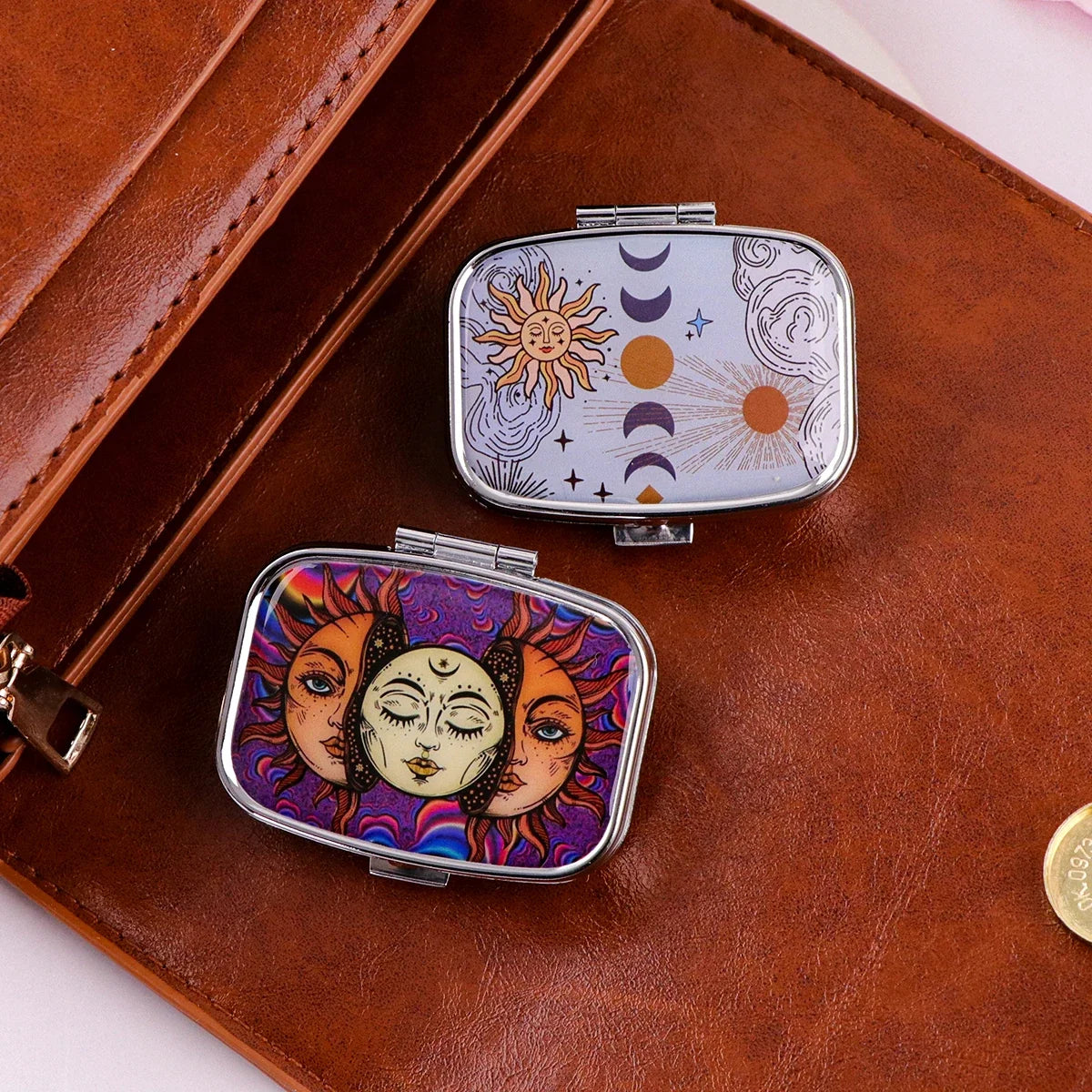 Dragon & Tiger Metal Medicine Box - Moisture-Resistant Portable Pill Storage Case with Movie-Inspired Design