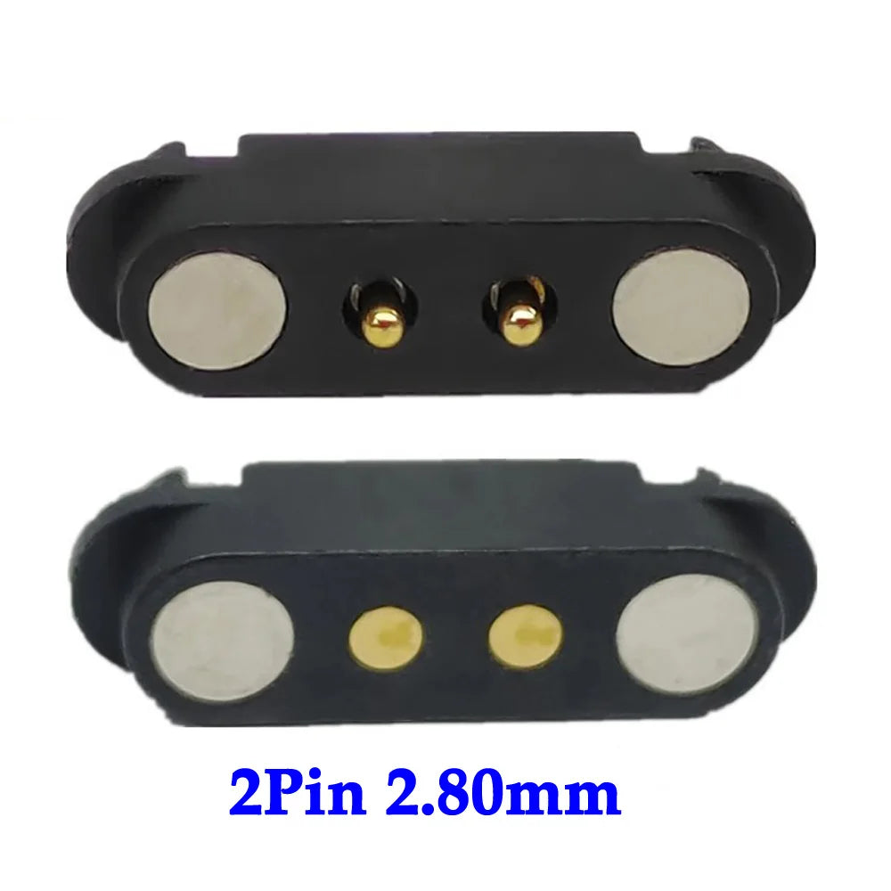 2A DC Magnetic Pogo Pin Connector - 2-5 Pin Spring Loaded Male Female Power Socket with 2.5/2.8mm Pitch