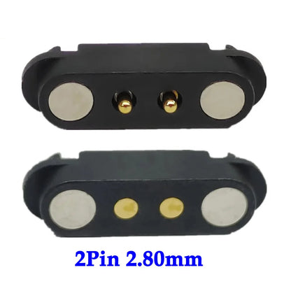 2A DC Magnetic Pogo Pin Connector - 2-5 Pin Spring Loaded Male Female Power Socket with 2.5/2.8mm Pitch