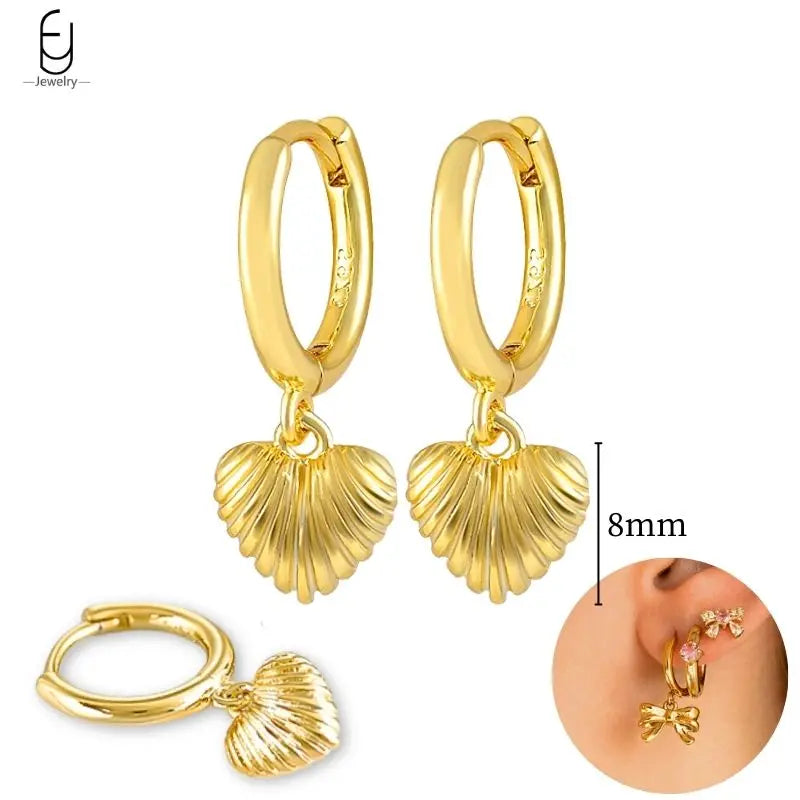 925 Sterling Silver Gold Tassel Earrings - Vintage Crystal Long Chain Hoop Jewelry for Women