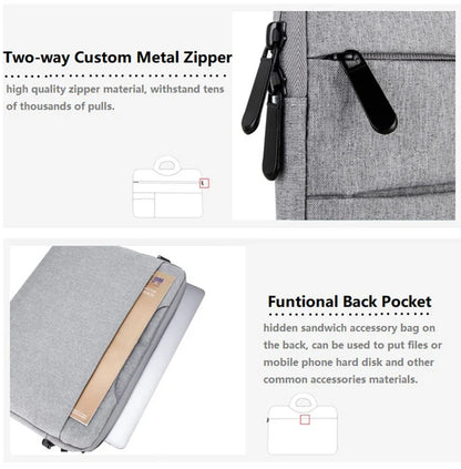 Water-Resistant Laptop Sleeve Bag - Universal Notebook Handbag Case for 11-15.6 Inch MacBook & Computer Travel Protection