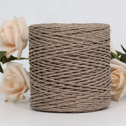 Raffia Straw Yarn - 100g Handmade Crochet Material for Summer Hats, Bags & DIY Handcraft Projects
