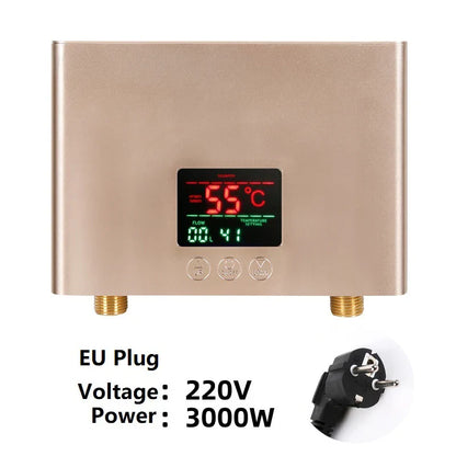 110V/220V Instant Water Heater 3000W/5500W | Wall-Mounted Electric Shower Heater for Bathroom & Kitchen Hot Water