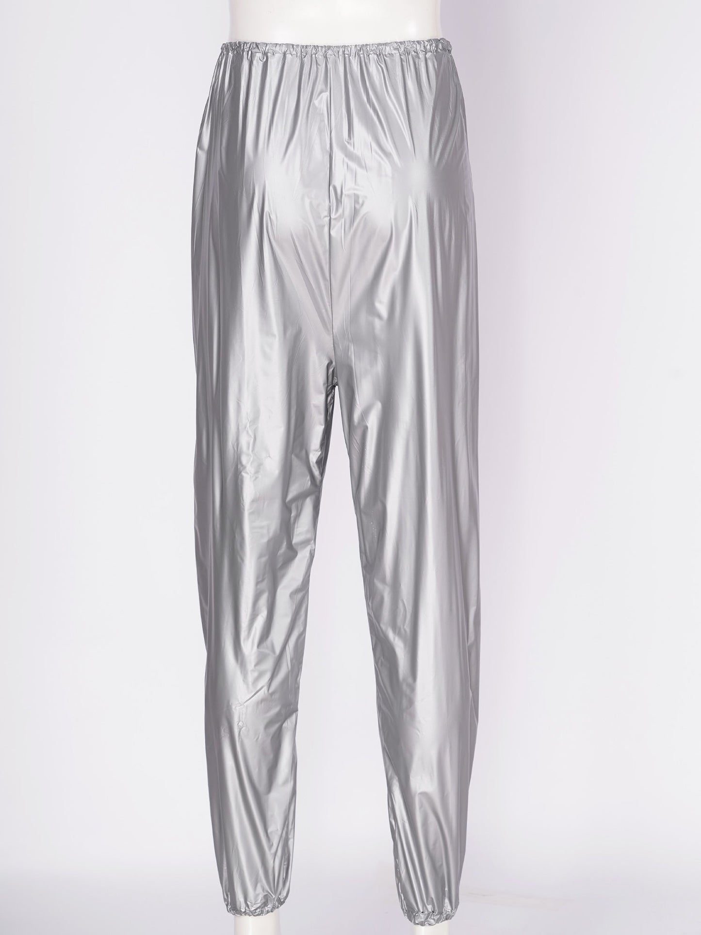 Unisex PVC Sauna Suit — Long Sleeve Top & Elastic Waistband Pants for Men & Women, Slimming Fitness Workout Outfit