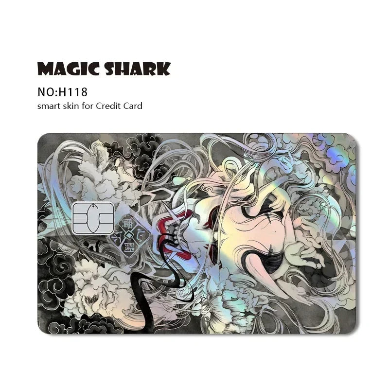 Magic Shark Holographic Laser Skin - Evil FBI Money Credit Bank Card Sticker Cover No Fade Protective Film