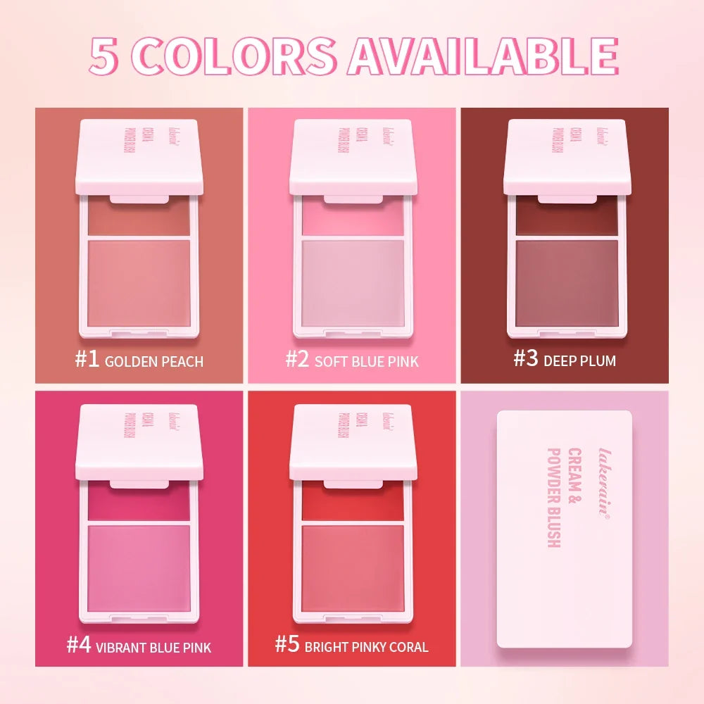 Juvia’s Blush Cream Powder Makeup - High Pigment Matte Rose Blush Duo with Long-Lasting Natural Finish Cosmetics