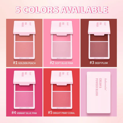 Juvia’s Blush Cream Powder Makeup - High Pigment Matte Rose Blush Duo with Long-Lasting Natural Finish Cosmetics