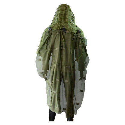 Ghillie Suit Set | Camouflage Hunting Poncho, Base, Cape & Sniper Viper Hood for Airsoft & Paintball