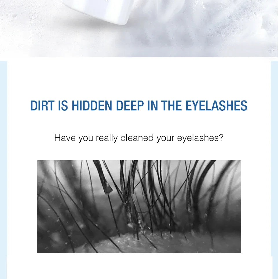 50ml Lanthome Eyelash Extension Shampoo Foam – Deep Clean Eyelid Cleanser for Makeup Tools, Mascara Remover, Salon & Home Use