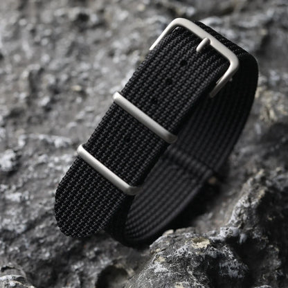 Ribbed Nylon Watch Strap - 18mm 20mm 22mm Military Style Replacement Watchband