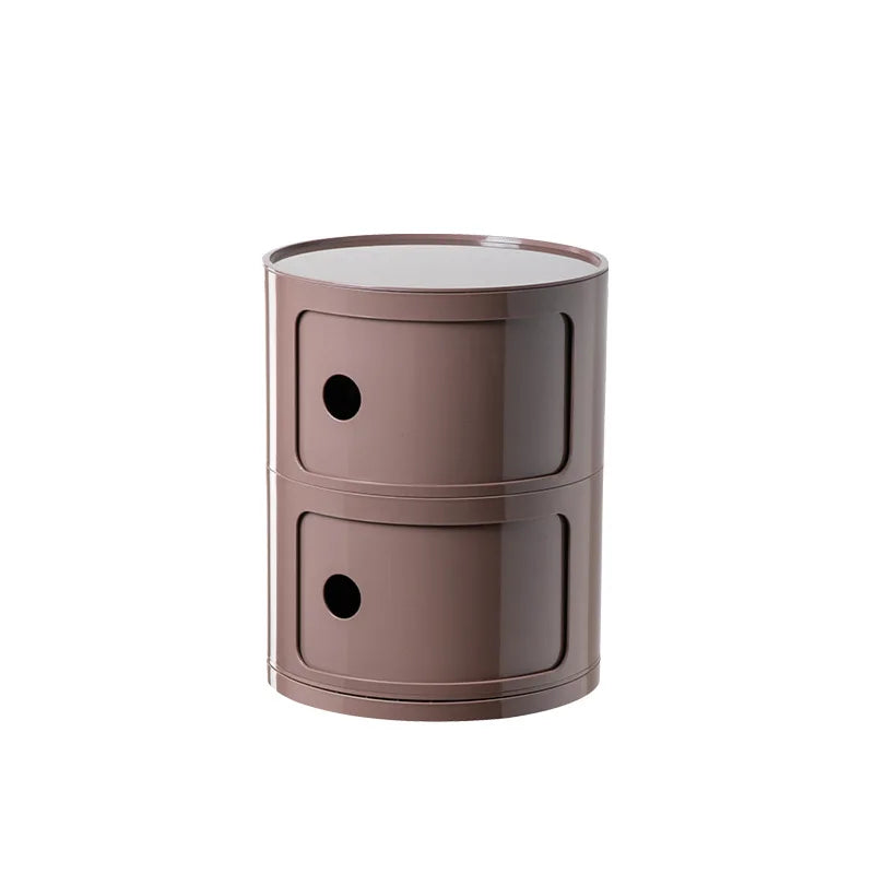Nordic Minimalist White Bedside Table – Modern Round Plastic Side Cabinet, Small Creative Storage Unit