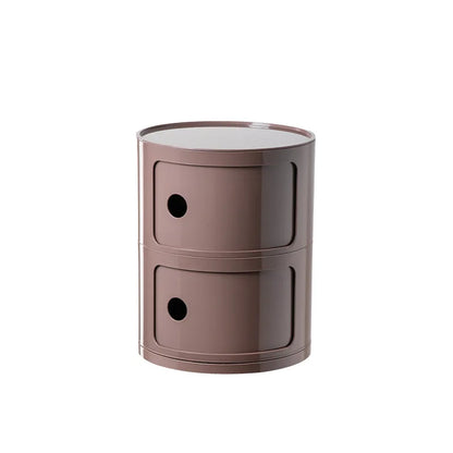 Nordic Minimalist White Bedside Table – Modern Round Plastic Side Cabinet, Small Creative Storage Unit