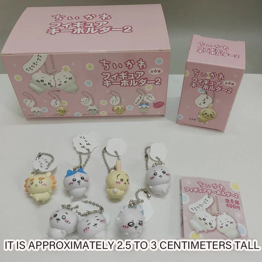 Chiikawa Random Figure Keychain Set – Cute Usagi, Hachiware, Momonga & Kurimanju Collectible Toy Gift for Kids