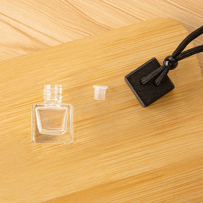 Dyed Square Black Cap Empty Bottle - Car Essential Oil Diffuser, Fragrance Air Freshener, Scent Perfume Bottle Ornament