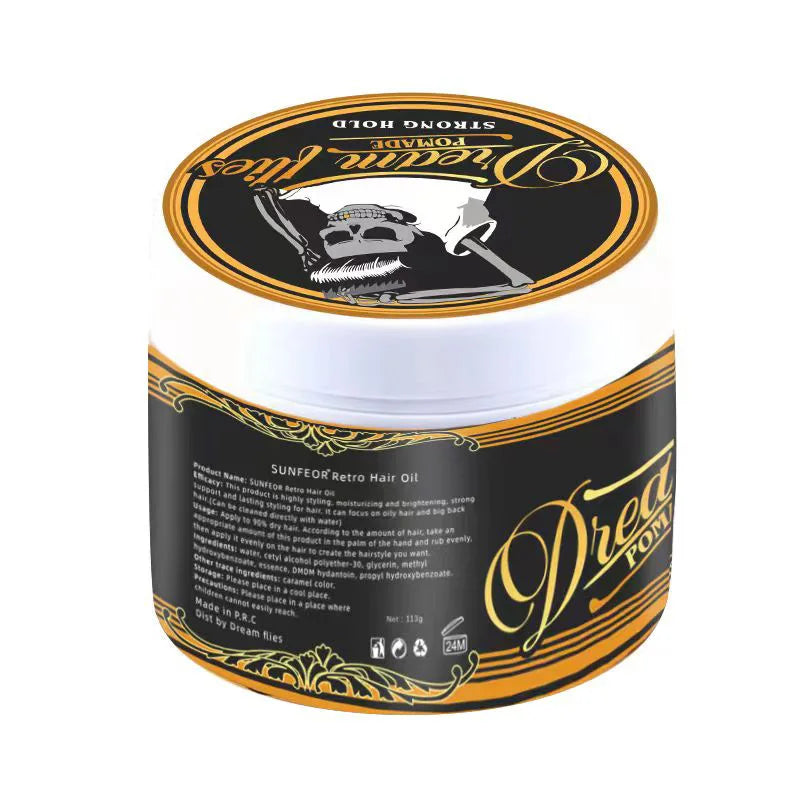 Vintage Hair Pomade for Men - Strong Hold, Classic Shine & Slick Back Styling