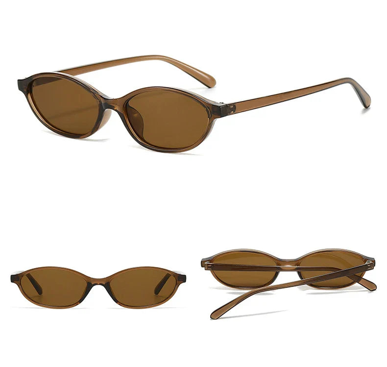 Sexy Small Oval Women's Sunglasses 2024 – New Fashion Black & Brown Summer Shades, Trendy Unique Eyewear for Men & Women