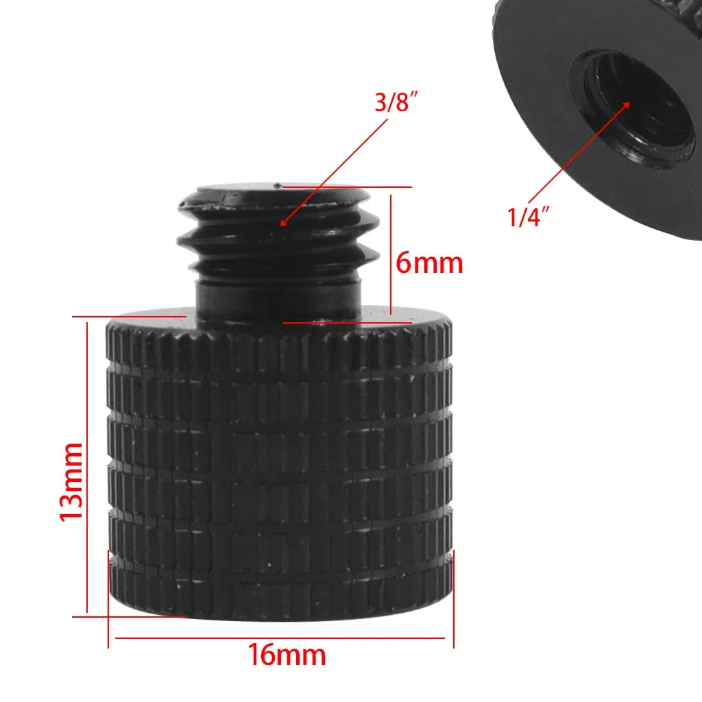 Reinforced Camera Screw Adapter - 1/4 to 3/8 Inch Male Female Thread Converter for Tripod Monopod Ball Head Light Bike Mount