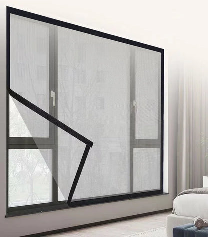 Self-Adhesive Mosquito Window Screen - Custom Size Magnetic Insect Net Mesh for Summer Window Protection