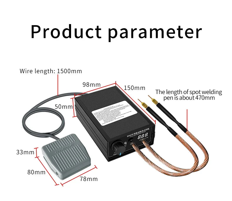 8000W Mini Spot Welder Kit – DIY 18650 Battery Pack Welding Machine with Pen for 0.15mm Nickel Strip