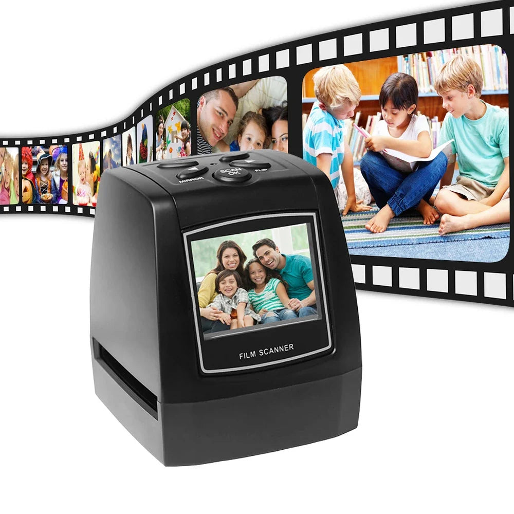 Portable Negative Film Scanner - 35mm/135 Slide Converter with 2.4" LCD Photo Viewer & Digital Image Editing
