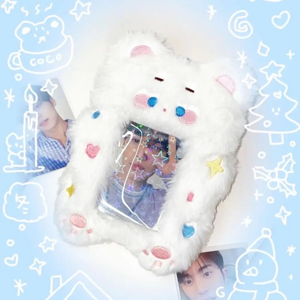 Cute Fox Photocard Case Keychain - Cartoon Student Card Holder & Idol Photo Protective Cover