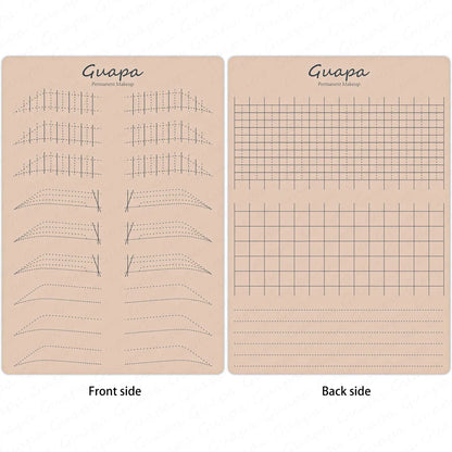 Silicone Practice Skin for Permanent Makeup — Double-Sided Latex Sheet with Brows Design for Hair Stroke Training