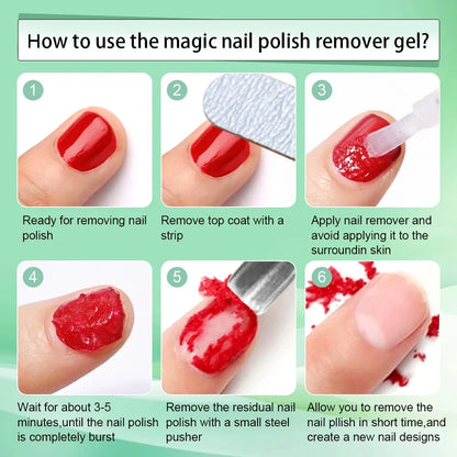 MAFANAILS 15ml Magic Nail Gel Remover - Fast UV Gel Polish Remover for Semi-Permanent Manicure