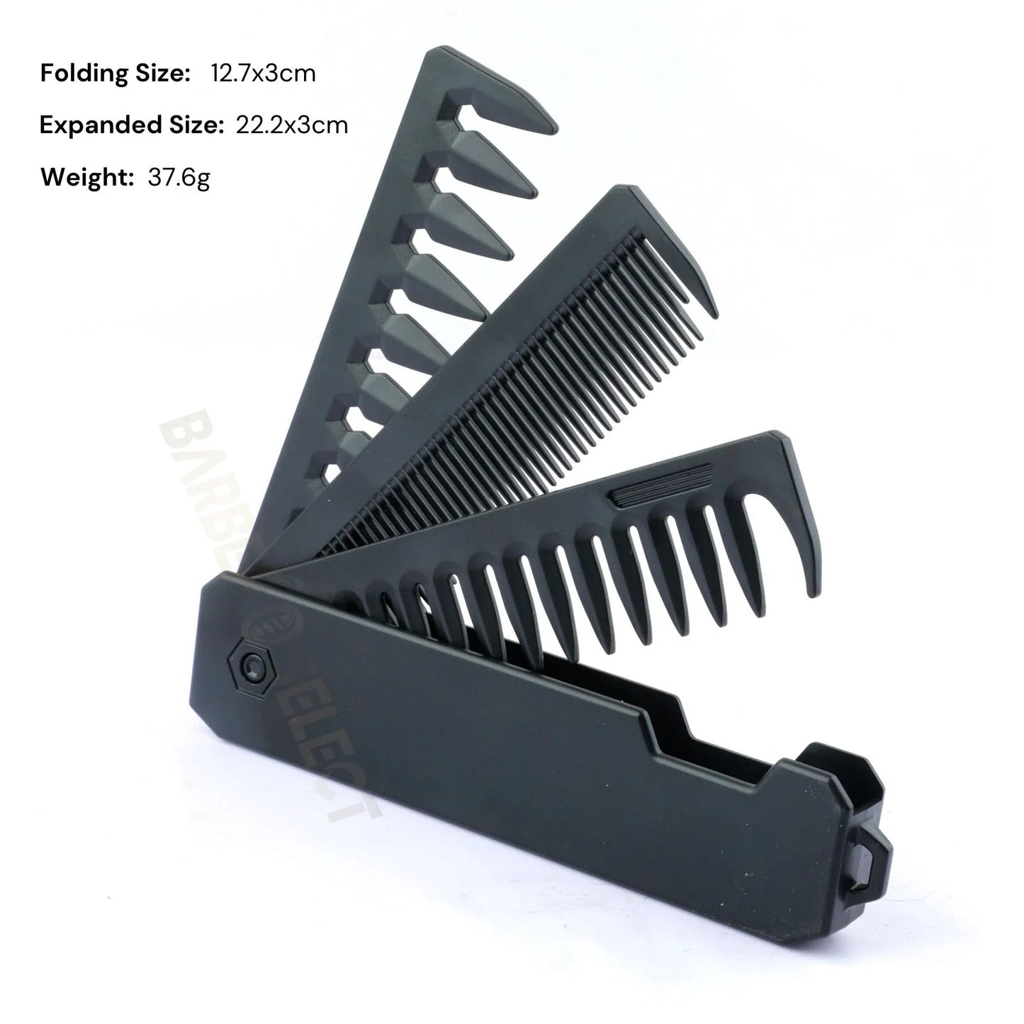 Newest 1/2/3-in-1 Portable Folding Comb – Wide Tooth Barber Clipper, Mini Beard & Hair Combing Styling Tool