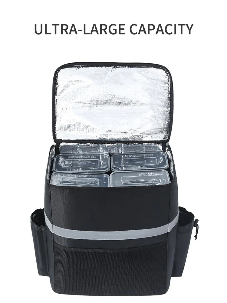 Insulated Delivery Backpack – 30L Thermal Food Bag for Riders, Large Capacity Takeout and Grocery Backpack