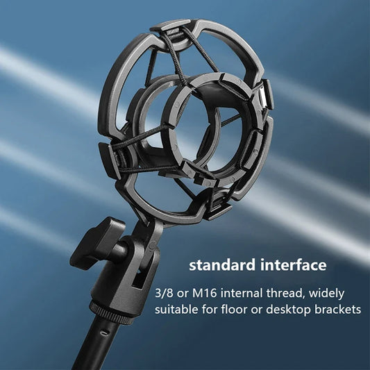 Professional Condenser Microphone Shock Mount - Universal Studio Recording Holder Bracket for Large Diaphragm Mics