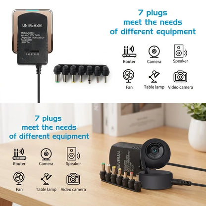 Adjustable Voltage Power Adapter - AC 220V to DC 3V-12V Universal Charger Converter for Electronics