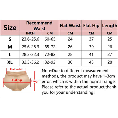 YBFDO Breathable Waist and Hip Butt Pads - Enhancer Shaper Push Up Panties, Seamless Underwear and Butt Lifter for Women