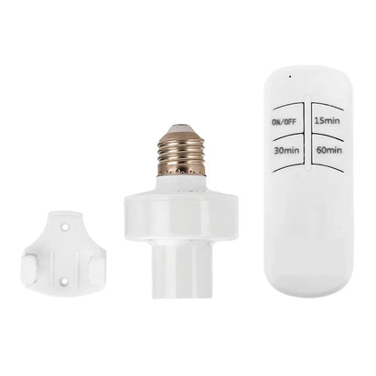 Smart E27 Remote Control Light Switch - Wireless LED Bulb Socket Timer Holder with 30M Range