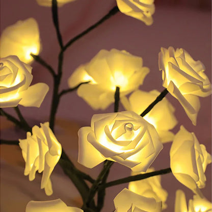 36/108 LED USB Table Lamp – Rose String Lights, Tree Night Light for Girls, Party, Camping & Summer Home Decor