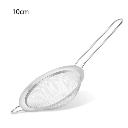 Stainless Steel Mesh Sieve Slotted Spoon – Kitchen Strainer for Baking, Pastry, Oil, and Flour Sifting