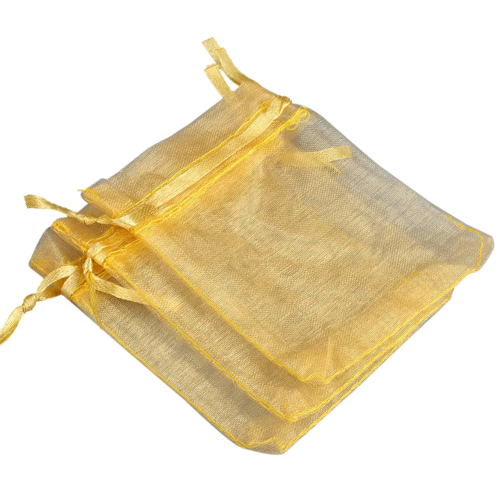 Organza Gift Bags - 50/100pcs Drawstring Jewelry Pouches 24 Colors for Wedding Christmas Candy Gift Packaging