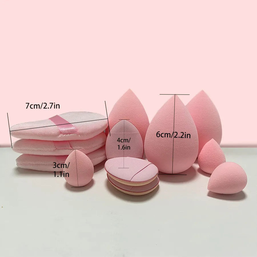 12pcs Small, Medium, and Large Makeup Puff Set - Essential for Beginners, Combination Kit