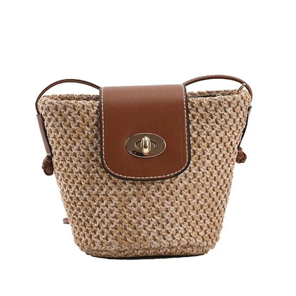 Mini Handmade Straw Bag – Casual Bohemian Crossbody Beach Bag for Women