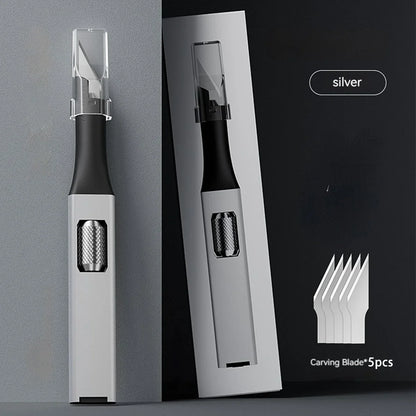 DIY Pen Carving Knife - 5 Interchangeable Horseshoe Art Blades Craft Cutting Tool