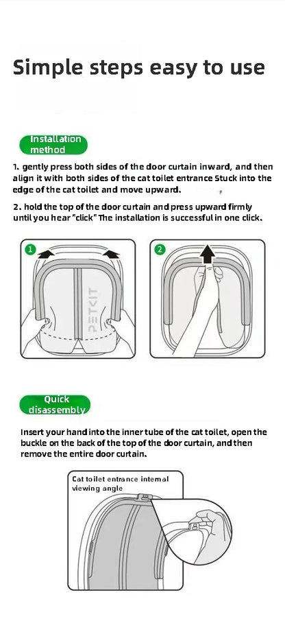 Petkit Smart Cat Toilet Curtain 2.0 – Magnetic Dustproof Litter Box Accessory, Compatible with MAX, MAX 2 & MAX Pro
