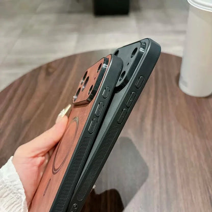 MagSafe Leather Shockproof Phone Case - Magnetic Wireless Charging Cover for iPhone 11, 12, 13, 14, 15, 16 & 17 Series