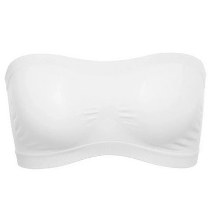 Women’s Sexy Strapless Crop Top Bra – Breathable Mesh Bandeau, Invisible No-Pad Summer Brassiere