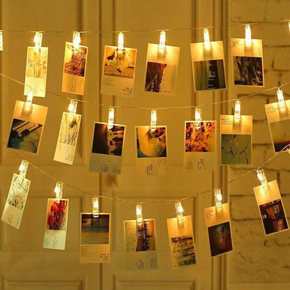 3M 20 LED Photo Clip Fairy String Lights - Card Holder Garland for Parties, Weddings & Home Decor
