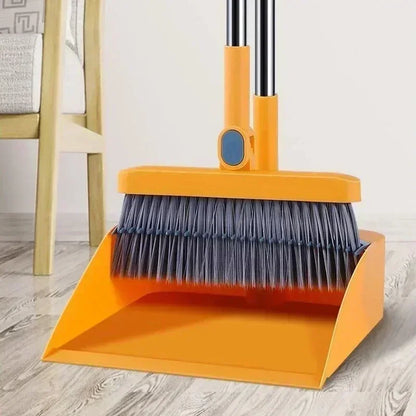 Household Broom and Dustpan Set - Individual Sweep Broom with Foldable Garbage Shovel and Brush Head
