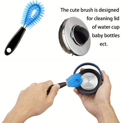 3-in-1 Stainless Steel Bottle Brush Set - Long Handle Water Bottle Cleaner & Kitchen Scrubbing Tool