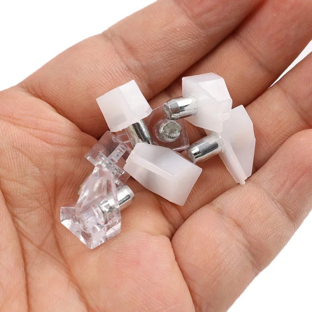 10/50PCS Plastic Shelf Support Pegs – Cabinet, Wardrobe & Glass Shelf Holder Pins for Furniture Brackets