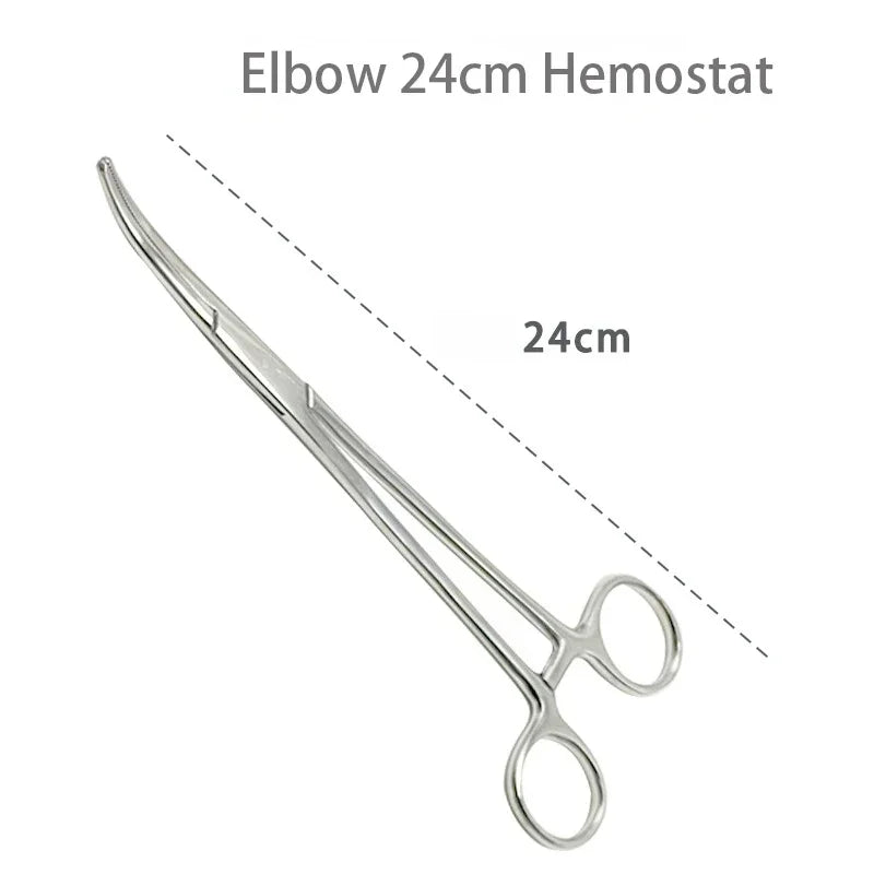 Stainless Steel Hemostatic Forceps - Locking Surgical Clamps with Curved & Straight Tip Pliers