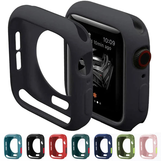 Apple Watch Silicone Case Cover - Soft Bumper Protective Accessory for Ultra 49mm Series 9 8 7 SE 6 5 45mm 41mm 44mm 40mm