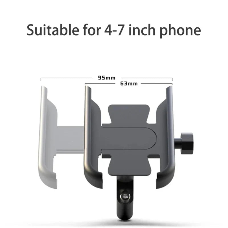 Aluminium Alloy Shockproof Mobile Phone Holder – Motorbike & Electric Car Navigation Mount for Riding & Delivery